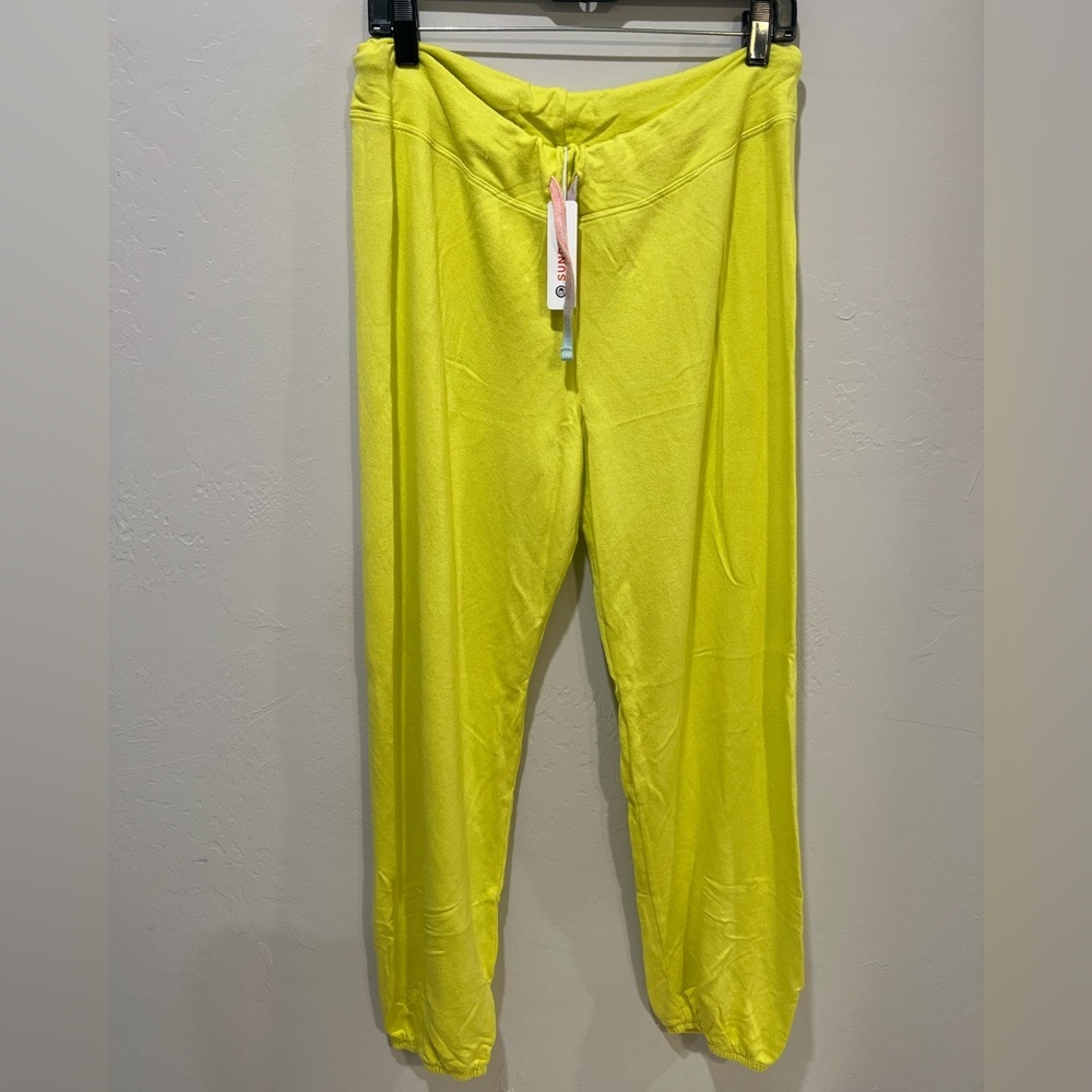 NWT Sundry Revolve Lime Pop Ombré Cord Sweatpants Size 3 = Large Jogger